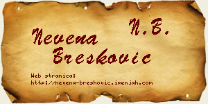 Nevena Brešković vizit kartica